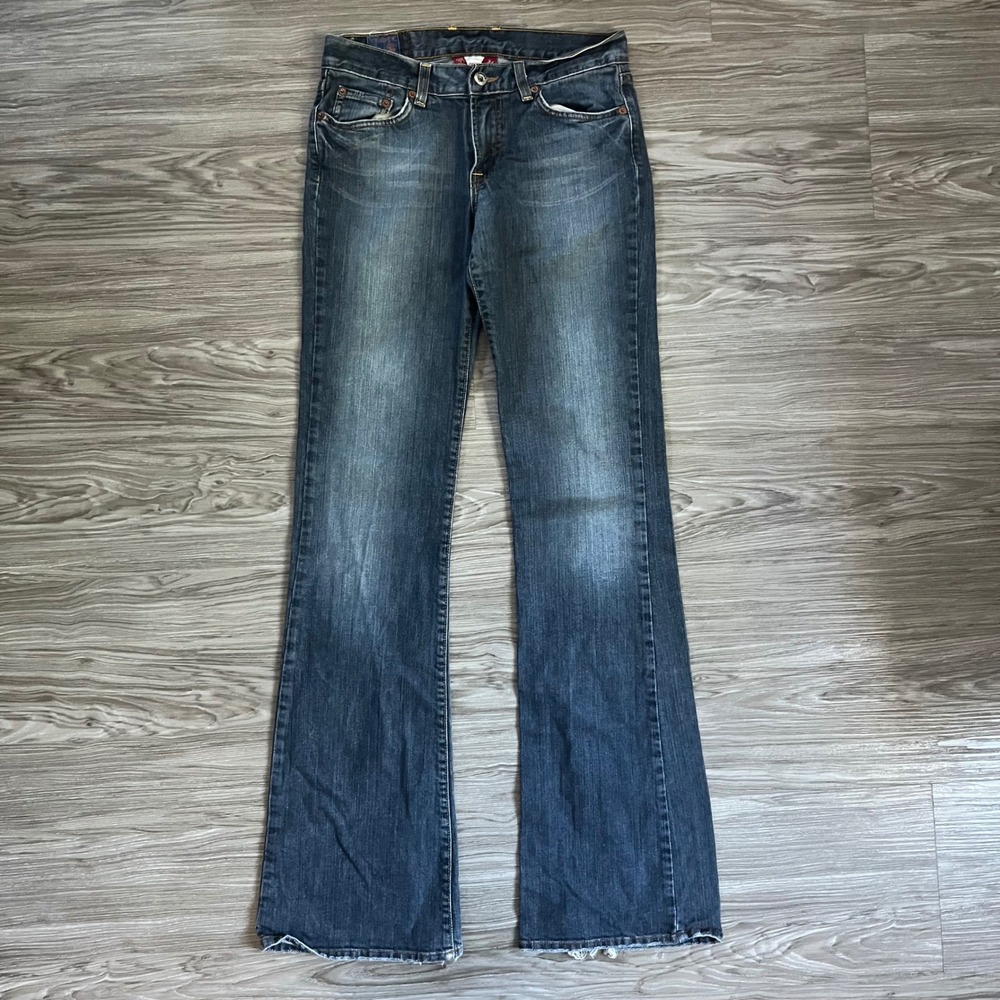Lucky Brand Sweet N Low Flare Jeans Blue Low Rise Y2K 2/26 Long 81LSC60